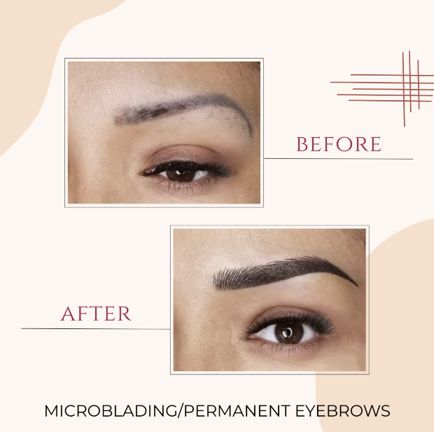 Microblading Permanent Eyebrows Before & After